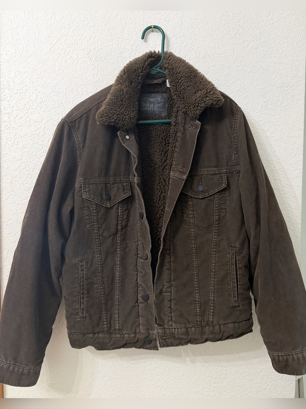 Levi's Brown Sherpa-Lined Corduroy Trucker Jacket - M